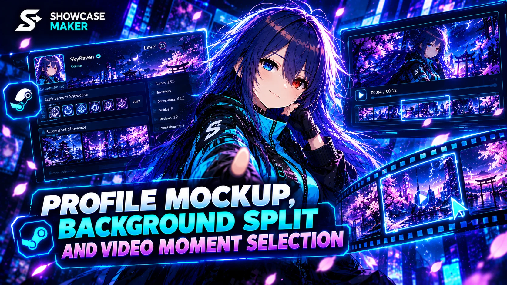 Profile mockup, background cutter and picking a moment from a video