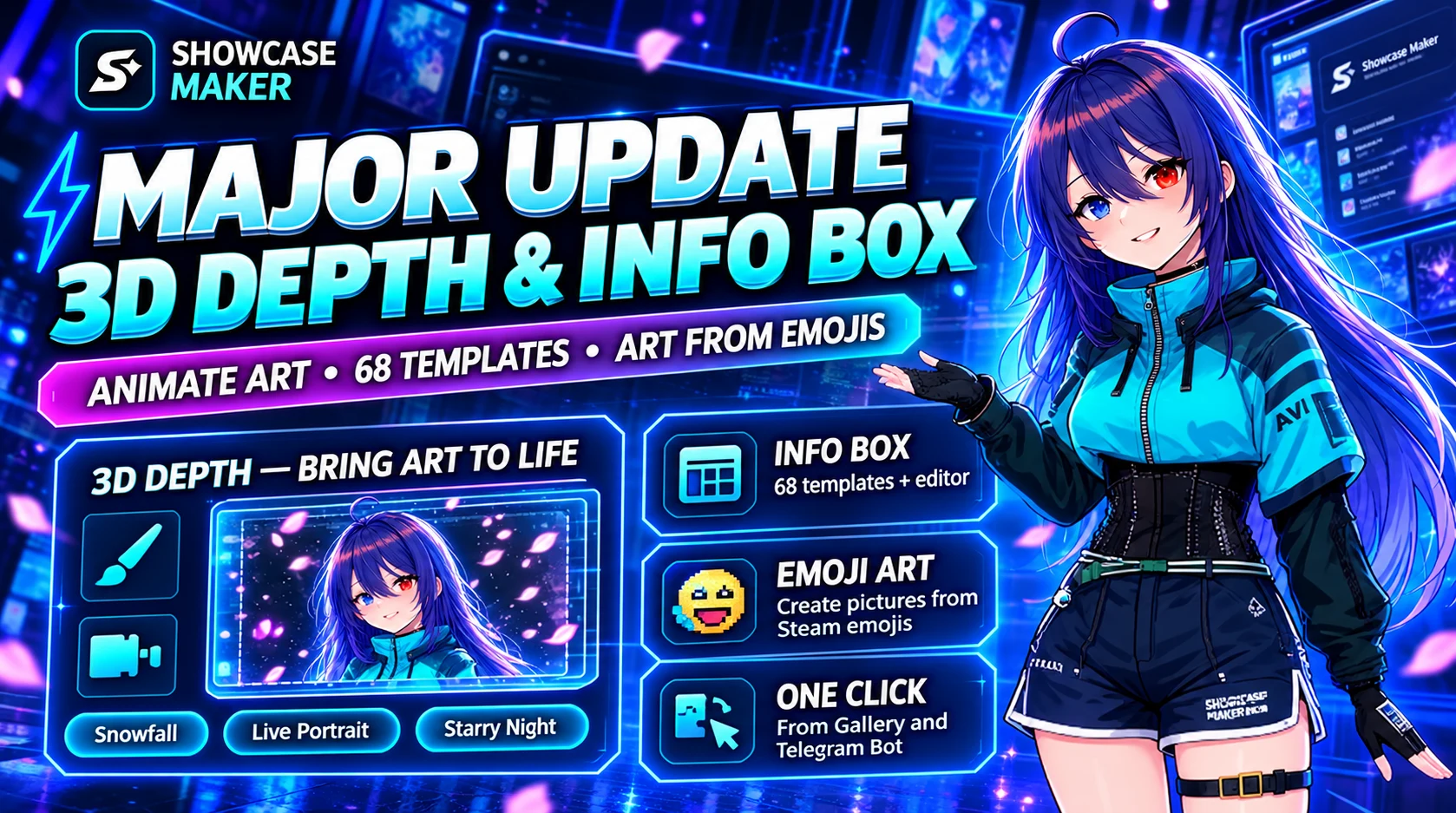 Big update: Depth 3D, Info box and a picture made of emoticons