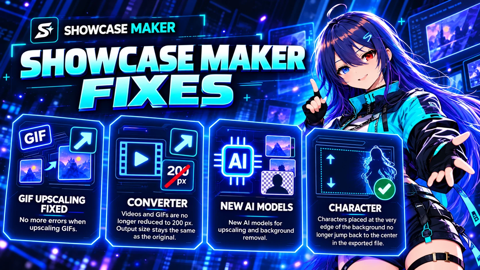 Fixes: GIF upscale, converter and Character